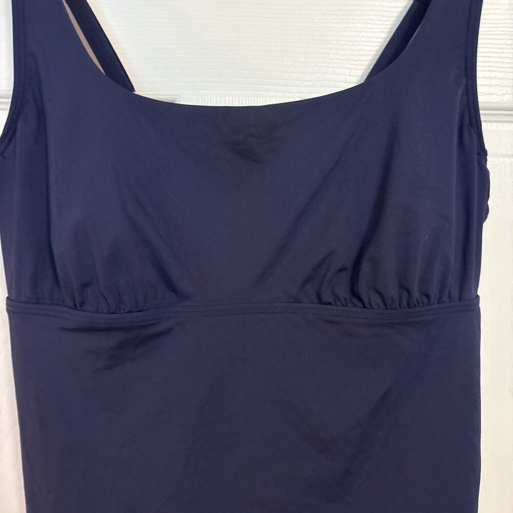 Lands End Tankini Control Top Underwire Removable Pads Pool Navy  Blue,  Size 16